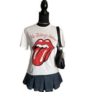 white rolling stones tee